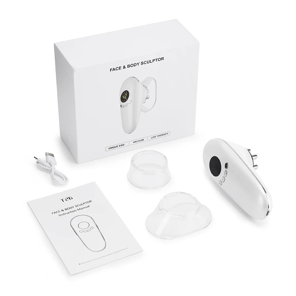 Rechargeable Body Sculpting Device Handheld Scraping Portable Electric Cupping Cellulite Massager for Face Body Abdominal Legs