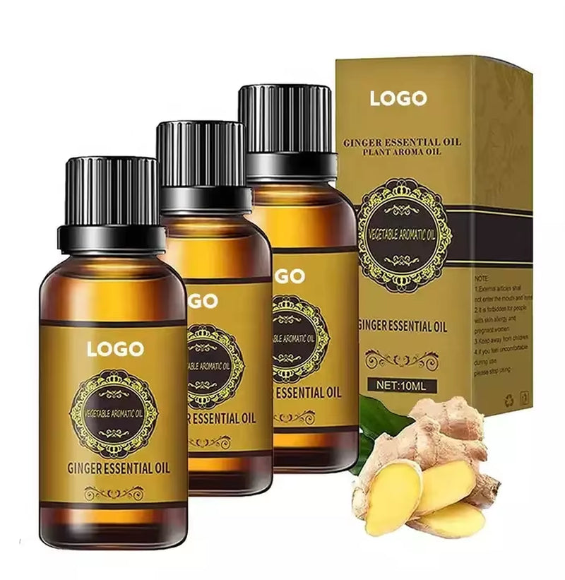 Wholesale 100 Natural Ginger 30Ml Belly Drainage Ginger Essential Oil Massage Oil