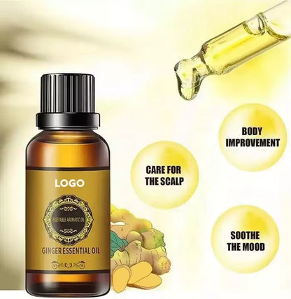 Wholesale 100 Natural Ginger 30Ml Belly Drainage Ginger Essential Oil Massage Oil