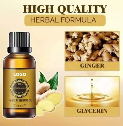 Wholesale 100 Natural Ginger 30Ml Belly Drainage Ginger Essential Oil Massage Oil